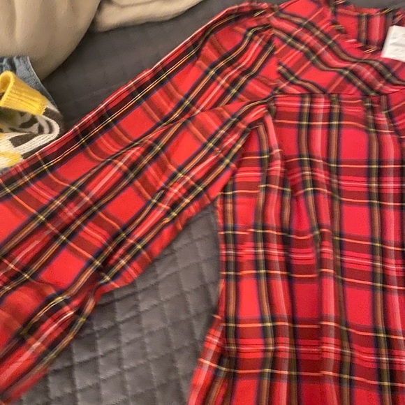 J Crew Large Tartan Plaid Blouse NWOT - Picture 2 of 2